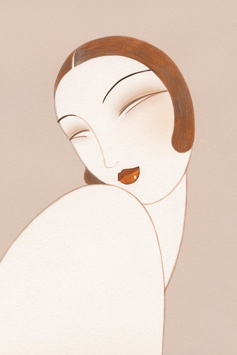 Tableau  Portrait abstrait d&#39;une femme aux formes géométriques