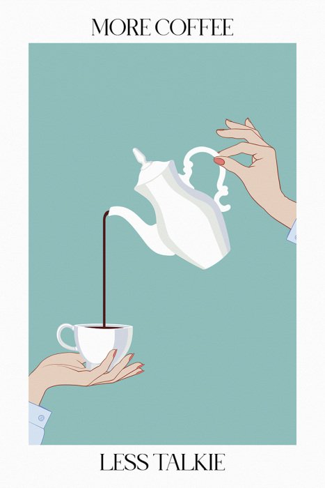 Tableau  Café versé d&#39;une élégante carafe en porcelaine