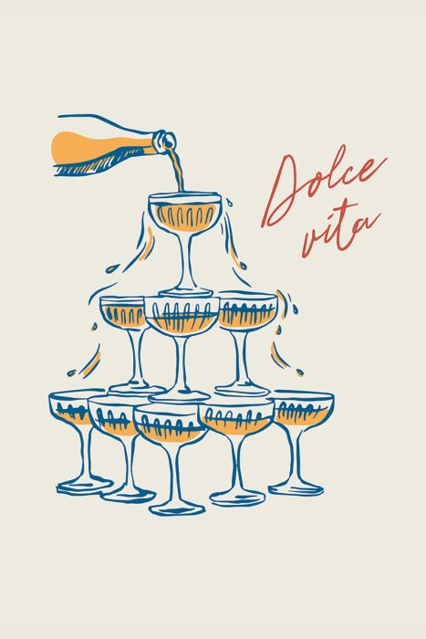 Tableau  Une pyramide de coupes de champagne lors d&#39;un toast