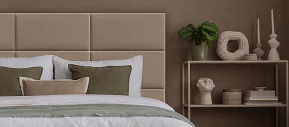 Panneau tapissé beige