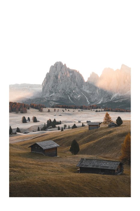 Poster  Un village de montagne avec une végétation et des paysages naturels