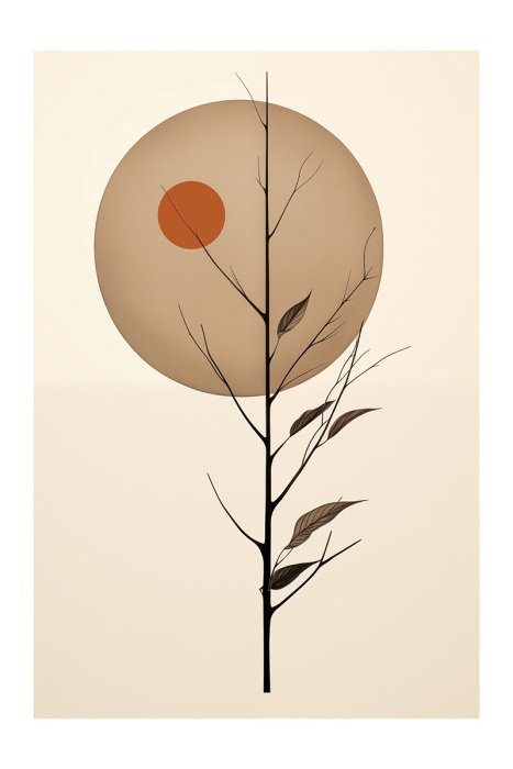 Poster  Nature morte avec motif décoratif de pleine lune