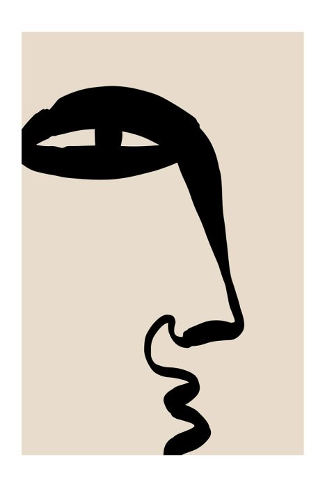 Poster  Visage expressif dans un style minimaliste