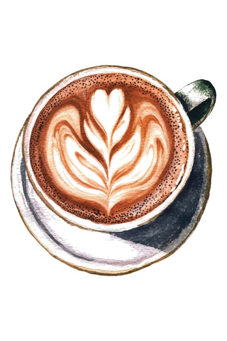 Poster  Décoration de café avec mousse en forme de cœur