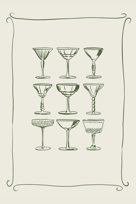 Poster  Un ensemble de verres variés pour servir des boissons