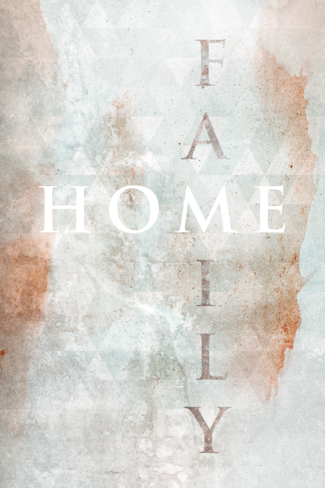 Poster  Aquarelle avec un slogan sur la maison et la famille