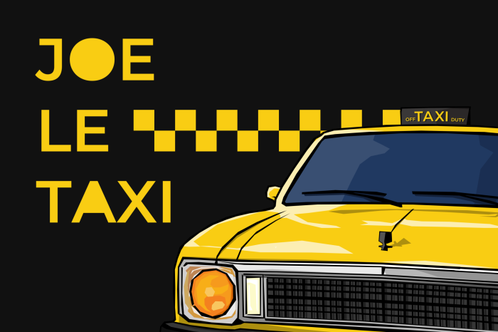 Poster  Taxi jaune classique avec inscription