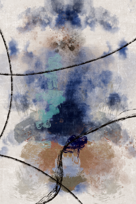 Poster  Taches d'aquarelle avec des traits noirs