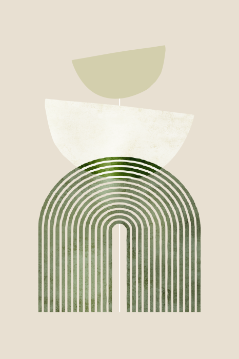 Poster  Géométrie avec des lignes vertes