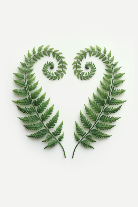 Poster  Composition symétrique des feuilles vertes