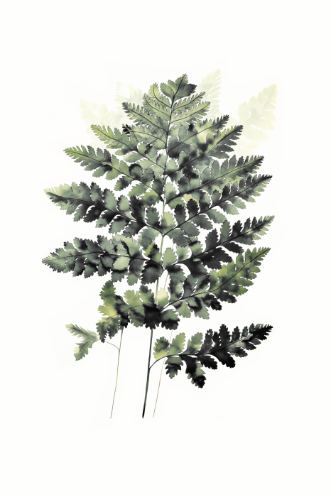 Poster  Illustration botanique avec une fougère verte