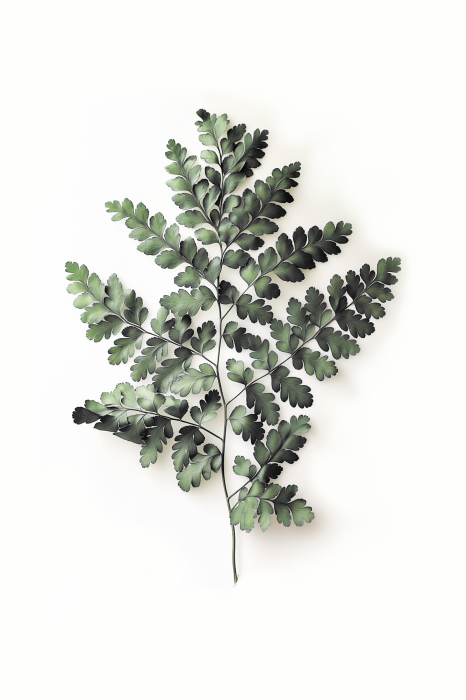 Poster  Une fougère délicate sur fond blanc