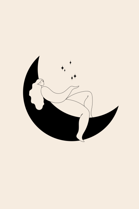 Poster  Des femmes sur la Lune parmi les étoiles