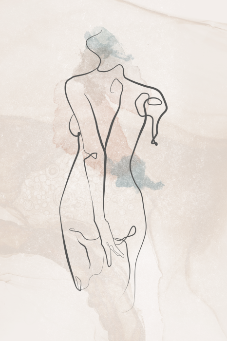 Poster  Un croquis délicat d'une silhouette féminine