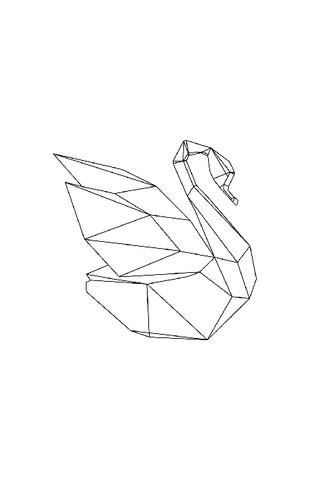 Poster  Dessin minimaliste d'un cygne