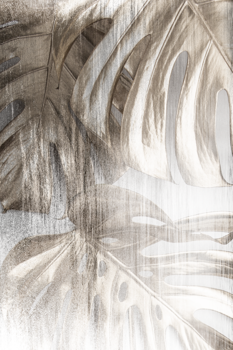 Poster  Composition floue de feuilles sur fond clair