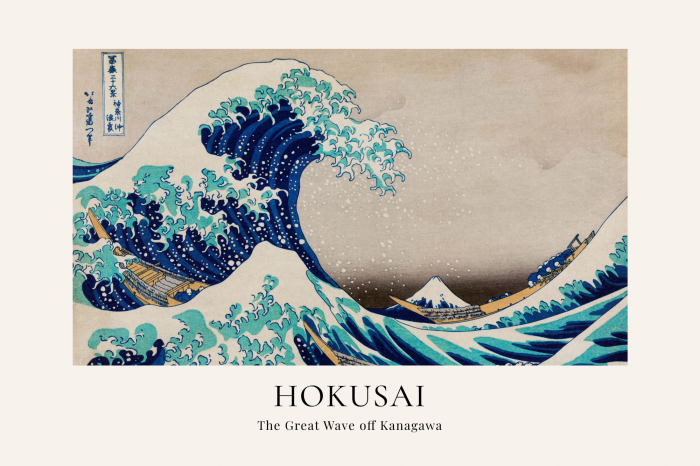 Poster  La scène emblématique de l'immense vague bleue