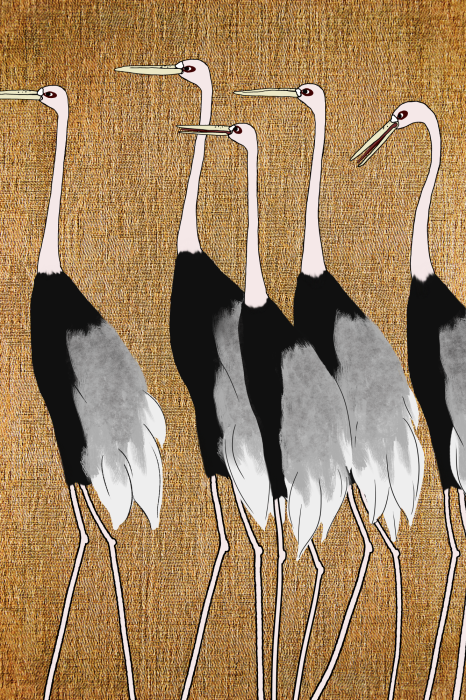 Poster  Graphismes avec des grues élégantes