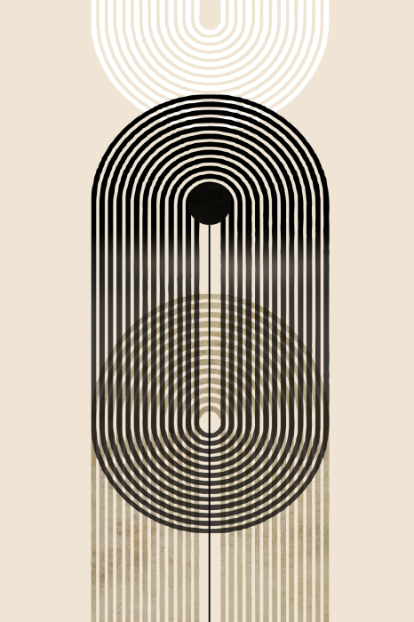 Poster  Composition géométrique avec des arches