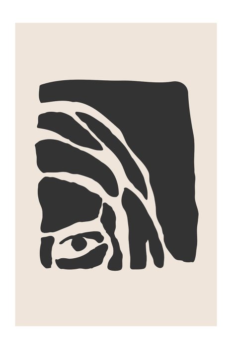 Poster  Un croquis subtil du visage d'une femme, dans des tons monochromes.