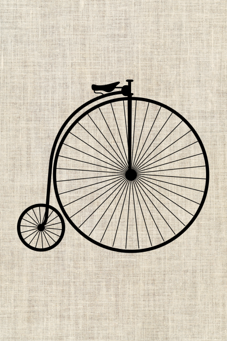 Poster  Vélo rétro avec une grande roue avant