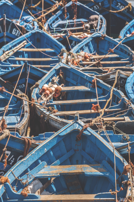 Poster  Des bateaux colorés sur l'eau vus du ciel