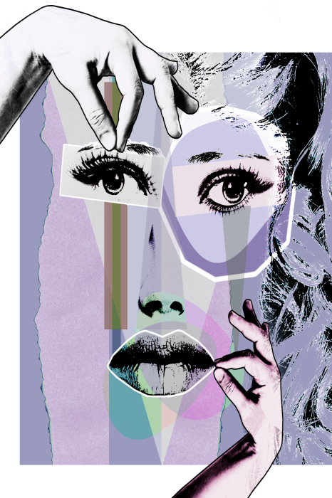 Poster  Le visage d'une femme aux couleurs pastel