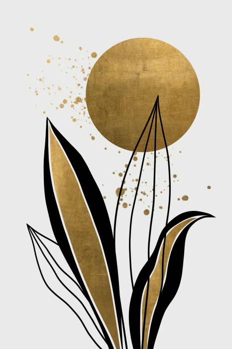 Poster  La botanique moderne sous un soleil doré