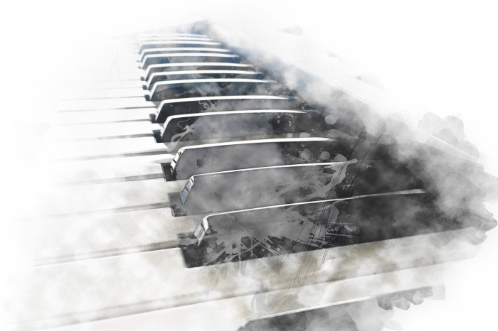 Poster  Touches de piano style aquarelle