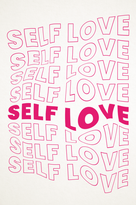 Poster  Typographie graphique avec les mots Amour de soi