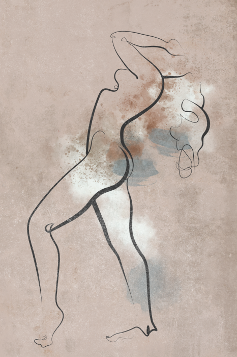 Poster  Graphismes minimalistes avec une figure dansante