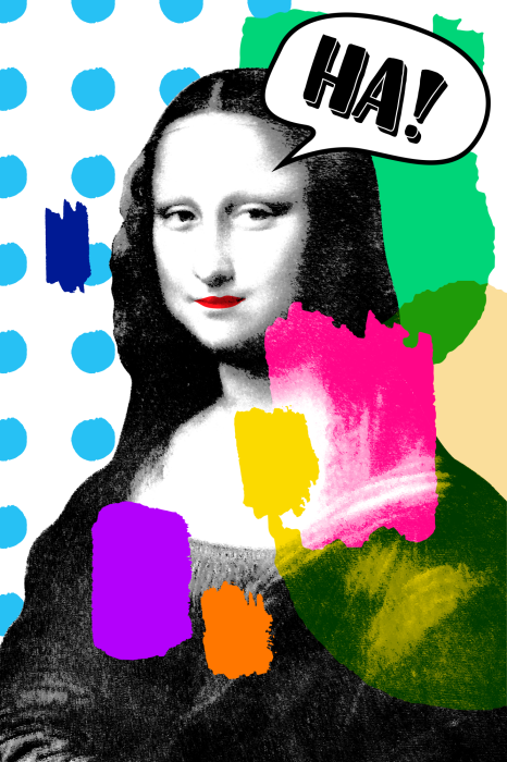 Poster  La Joconde interprétée en bande dessinée