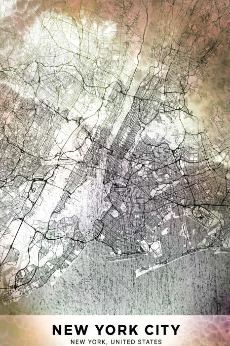 Poster  Plan artistique texturé de la ville de New York