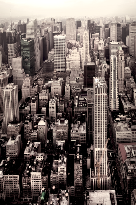 Poster  New York vue du ciel en tons sépia