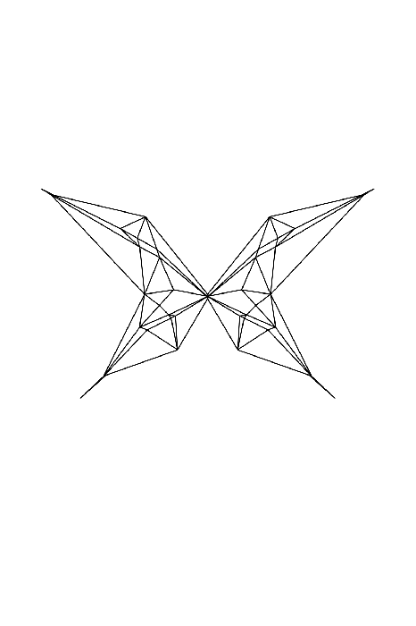 Poster  Dessin abstrait d'ailes de papillon