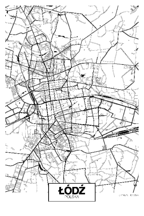 Poster  Plan détaillé de la ville de Łódź