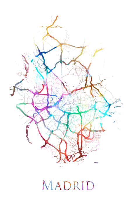 Poster  Carte de Madrid en couleurs