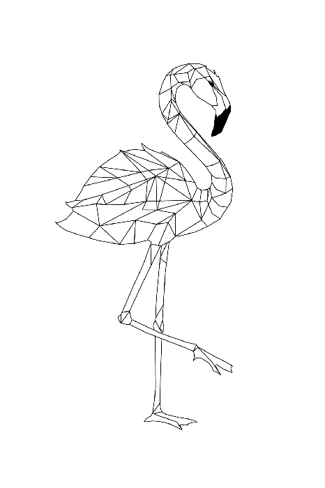 Poster  Illustration minimaliste de flamant rose