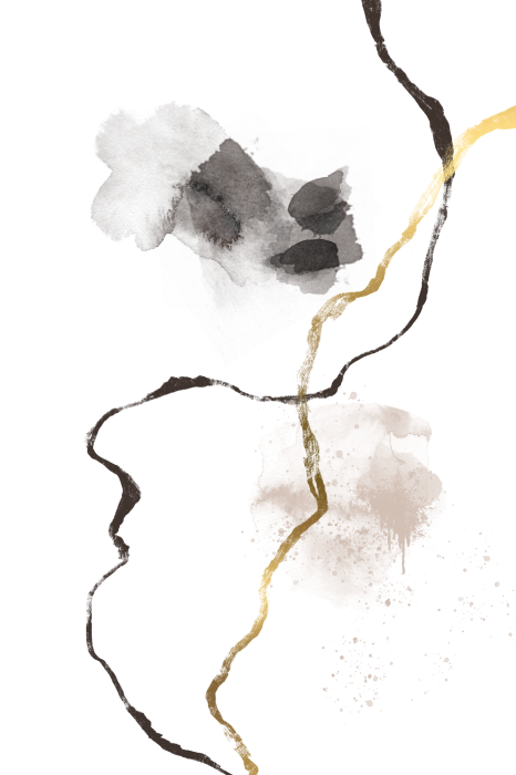 Poster  Lignes aux douces taches d'aquarelle