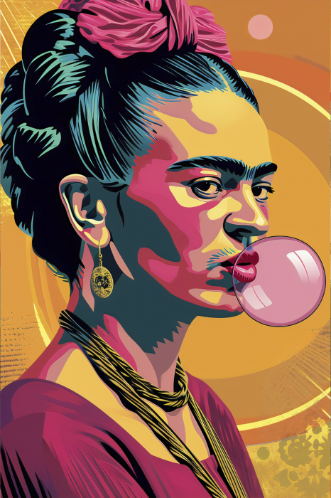 Poster  Illustration artistique en couleur d'une femme