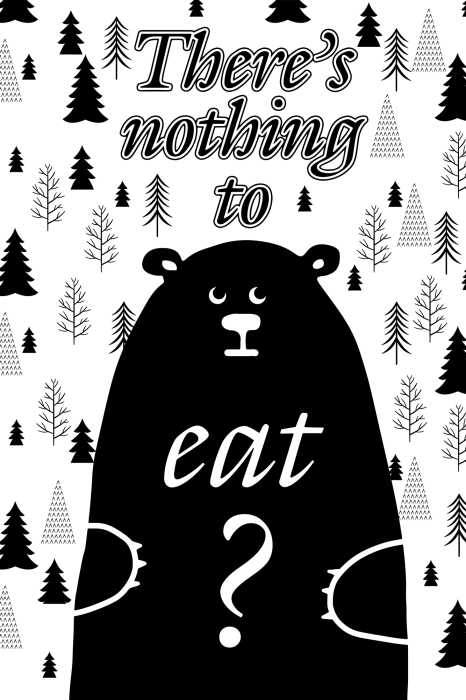 Poster  Représentation graphique d'un ours en peluche avec une question