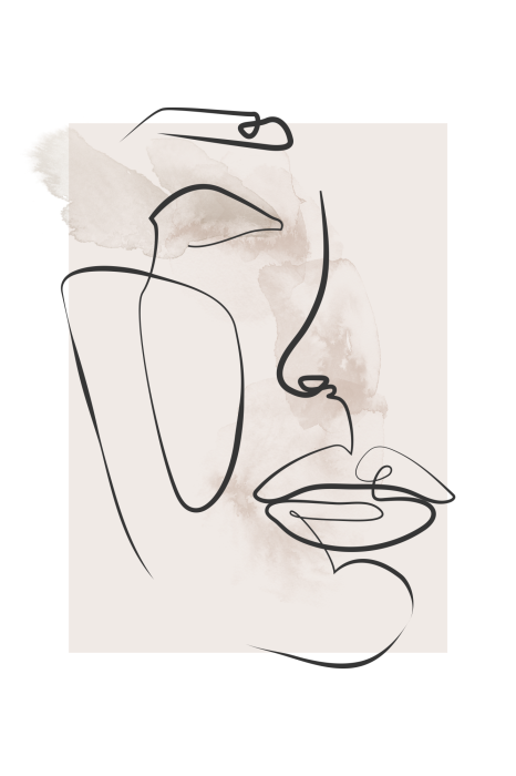 Poster  Illustration minimaliste du visage d'une femme