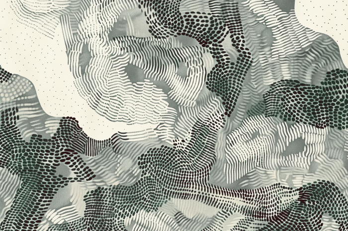 Poster  Une composition de taches et de lignes vertes