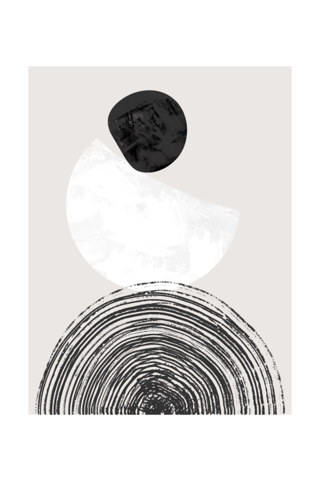 Poster  Motif noir et blanc de formes minimalistes