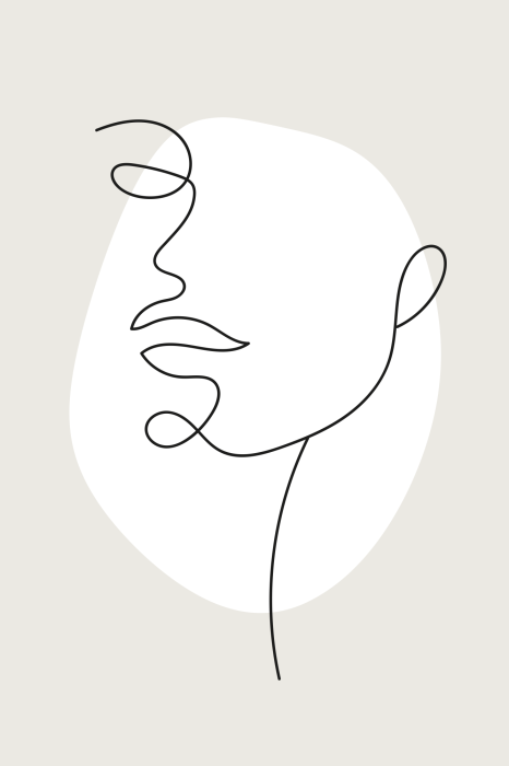 Poster  Le contour d'une femme dans un croquis subtil