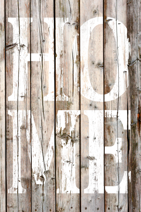 Poster  Typographie sur planches de bois