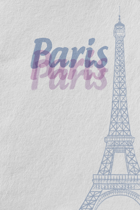 Poster  Illustration minimaliste de Paris avec inscription