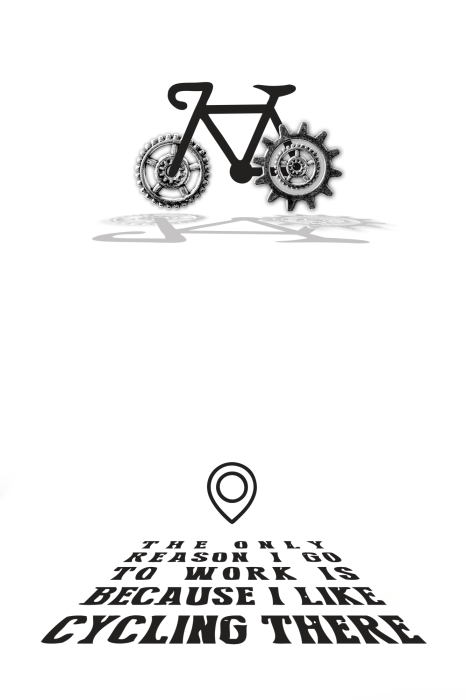 Poster  Vélo illustré et inscription en anglais