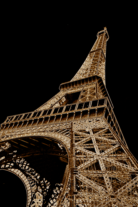 Poster  Les structures dorées de la Tour Eiffel