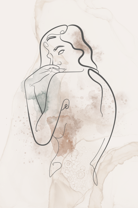 Poster  Croquis à l'aquarelle d'une silhouette féminine